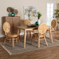 Carita Modern Bohemian Natural Brown Rattan 5-Piece Dining Set FredCo