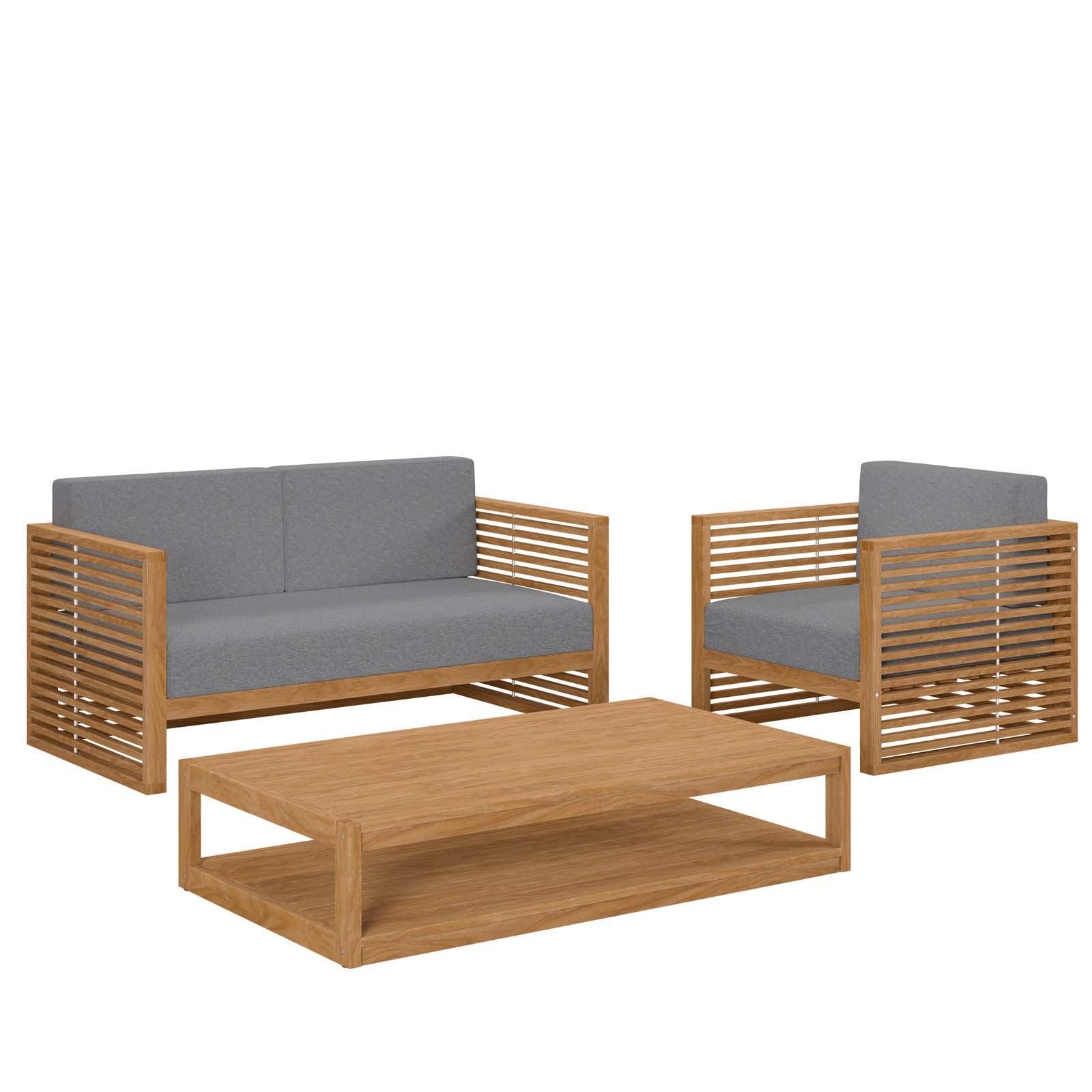 Carlsbad 3-Piece Teak Wood Outdoor Patio Set, EEI-5837 FredCo