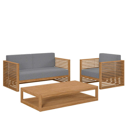 Carlsbad 3-Piece Teak Wood Outdoor Patio Set, EEI-5837 FredCo