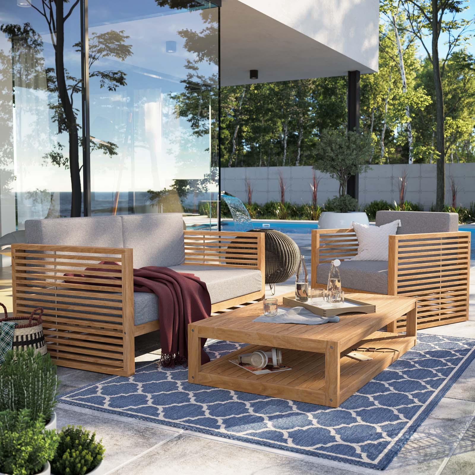 Carlsbad 3-Piece Teak Wood Outdoor Patio Set, EEI-5837 FredCo