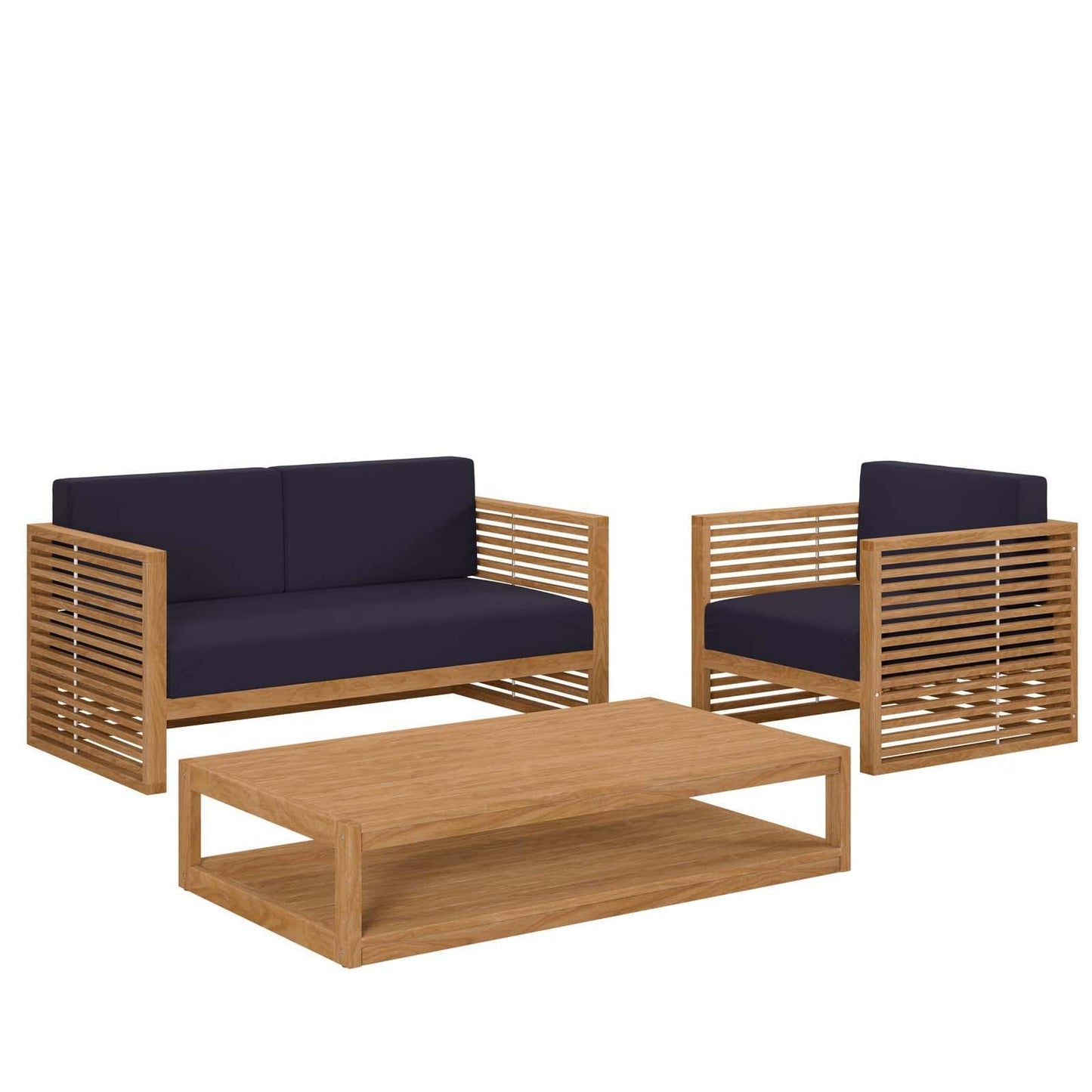 Carlsbad 3-Piece Teak Wood Outdoor Patio Set, EEI-5837 FredCo