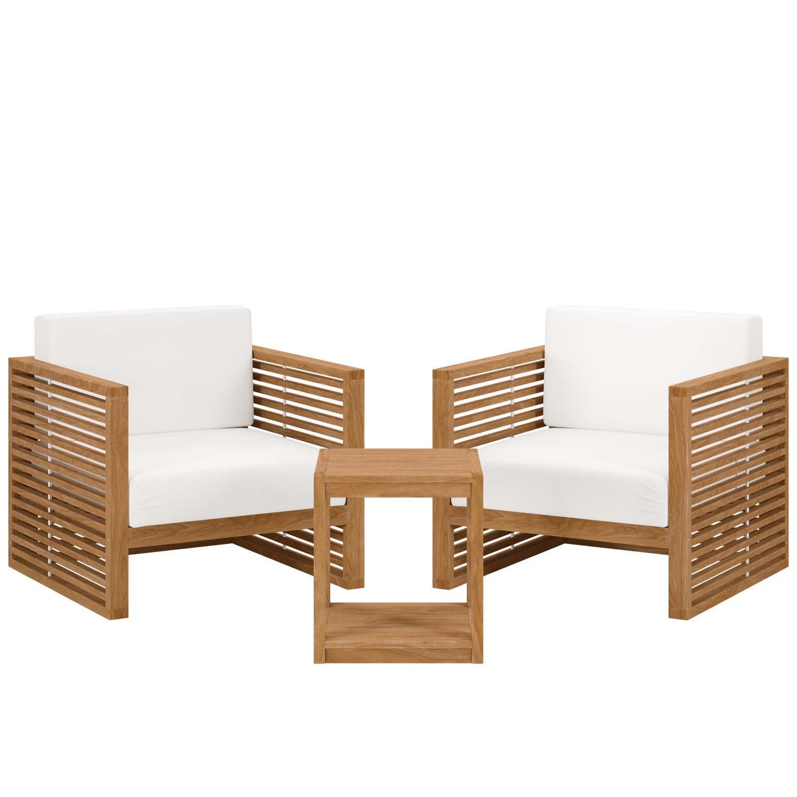 Carlsbad 3-Piece Teak Wood Outdoor Patio Set, EEI-5838 FredCo
