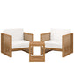 Carlsbad 3-Piece Teak Wood Outdoor Patio Set, EEI-5838 FredCo