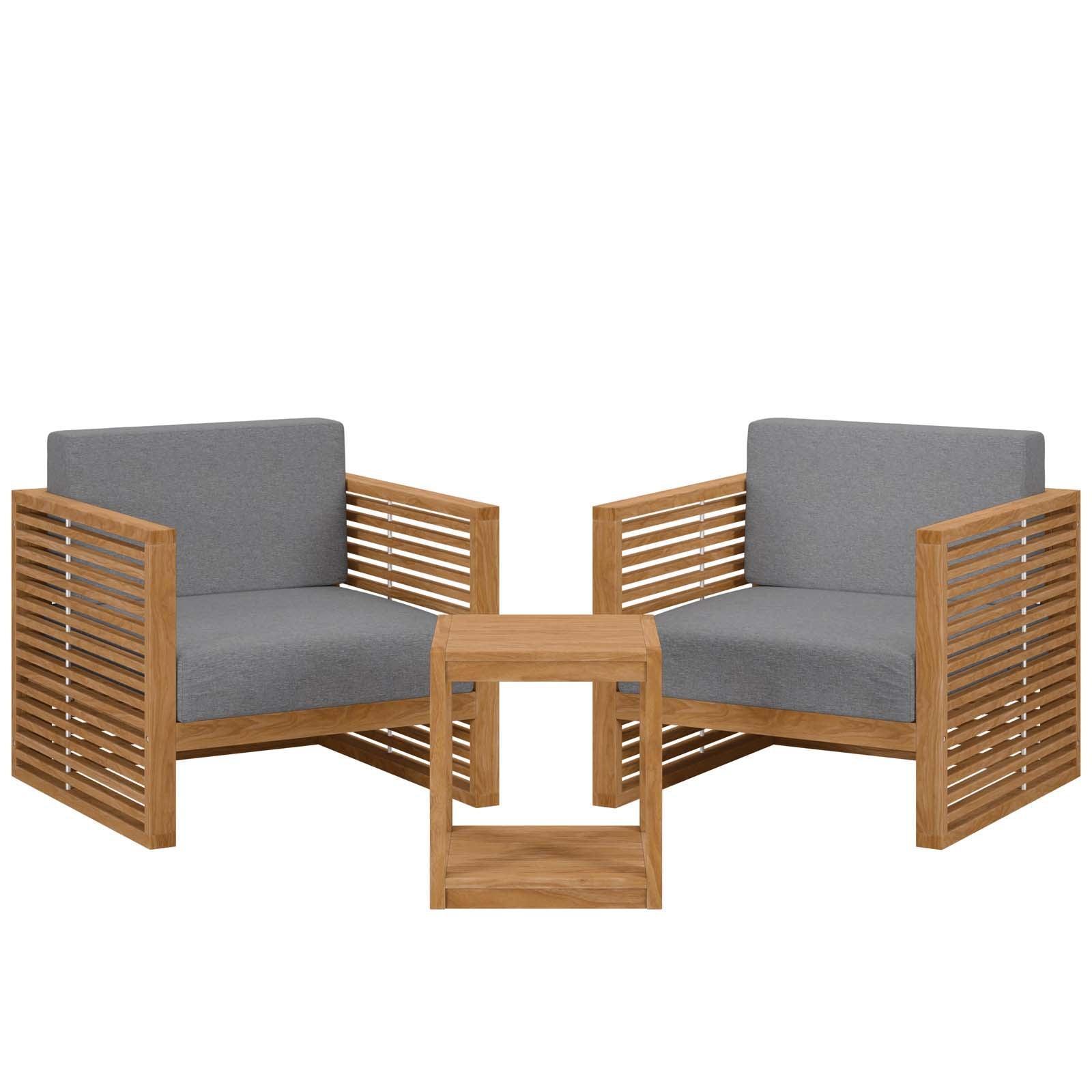 Carlsbad 3-Piece Teak Wood Outdoor Patio Set, EEI-5838 FredCo