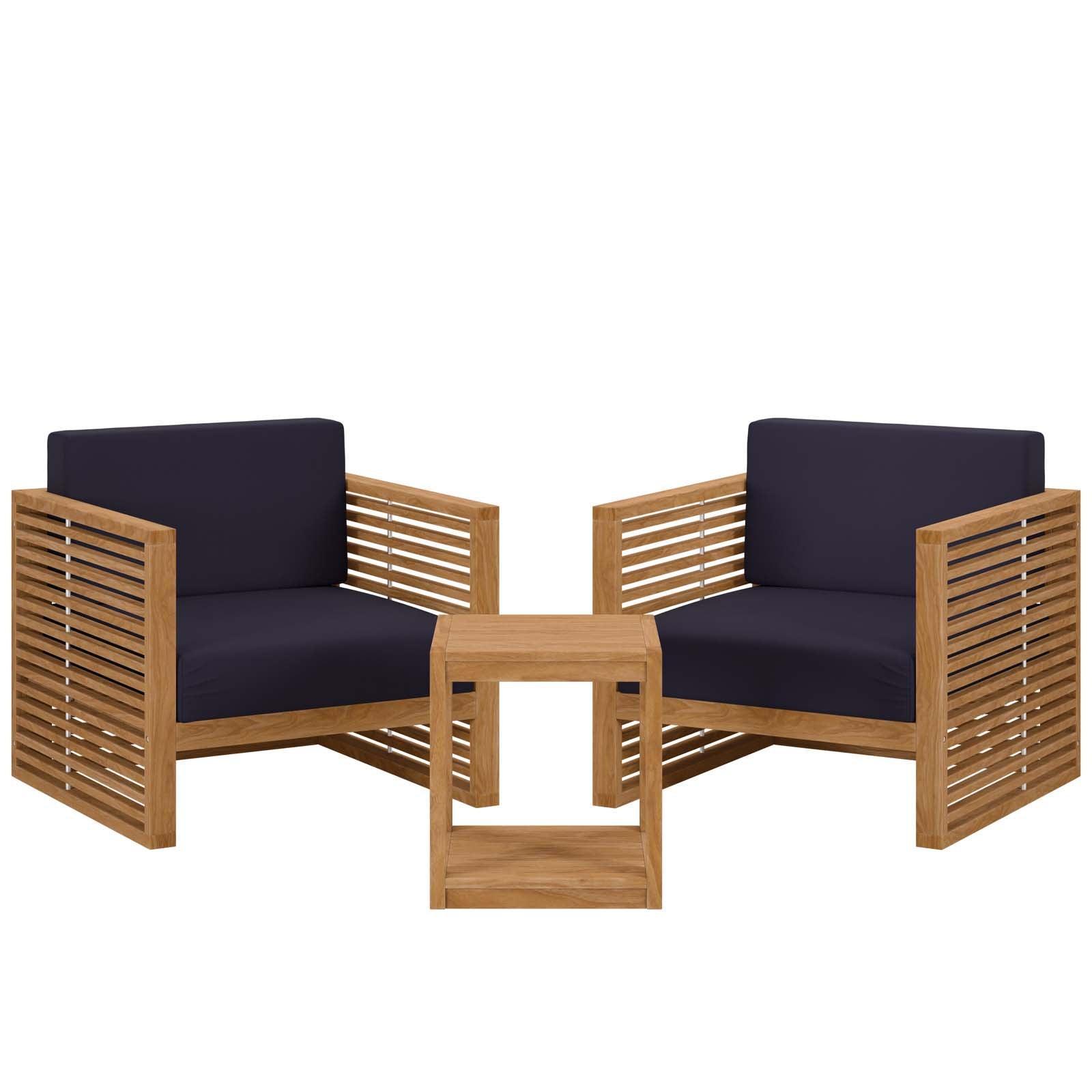 Carlsbad 3-Piece Teak Wood Outdoor Patio Set, EEI-5838 FredCo