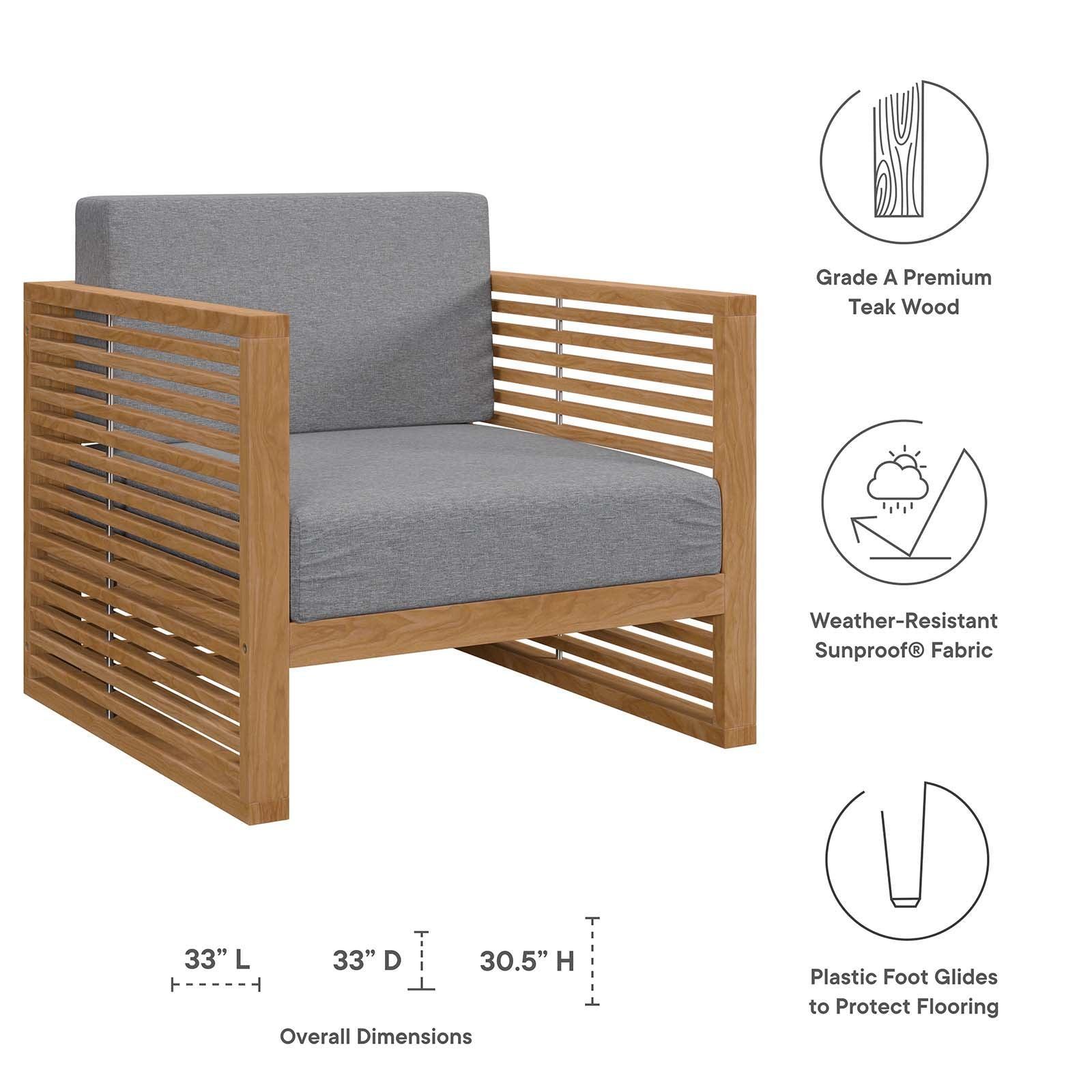 Carlsbad 3-Piece Teak Wood Outdoor Patio Set, EEI-5838 FredCo