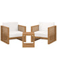 Carlsbad 3-Piece Teak Wood Outdoor Patio Set, EEI-5838 FredCo