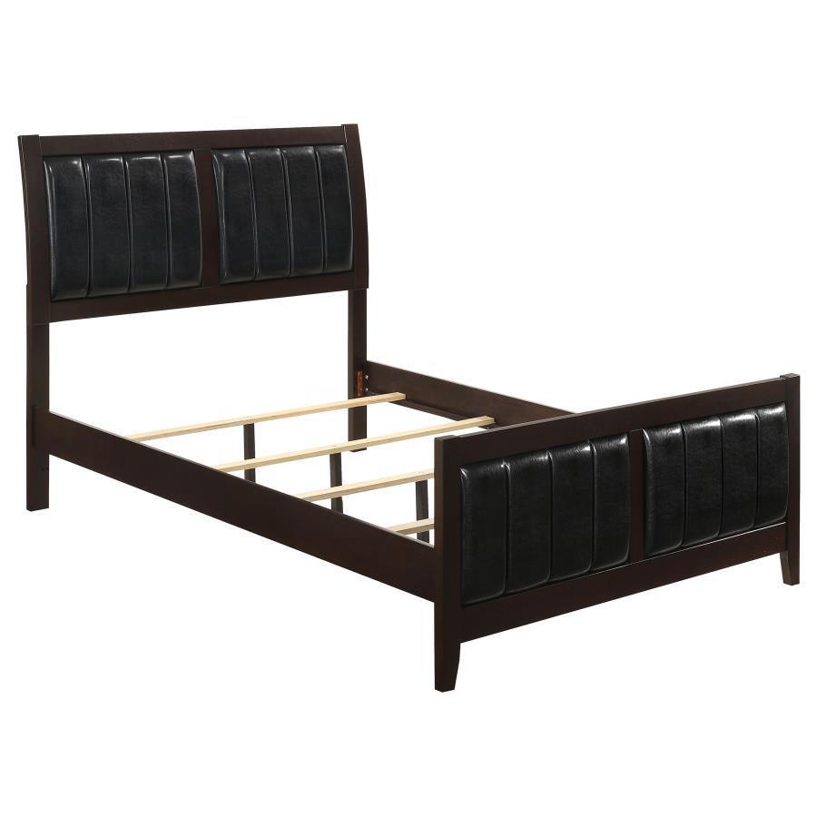 Carlton Bedroom Set with Upholstered Headboard Cappuccino Coaster Queen 5 Piece FredCo