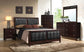 Carlton Bedroom Set with Upholstered Headboard Cappuccino Coaster Queen 5 Piece FredCo