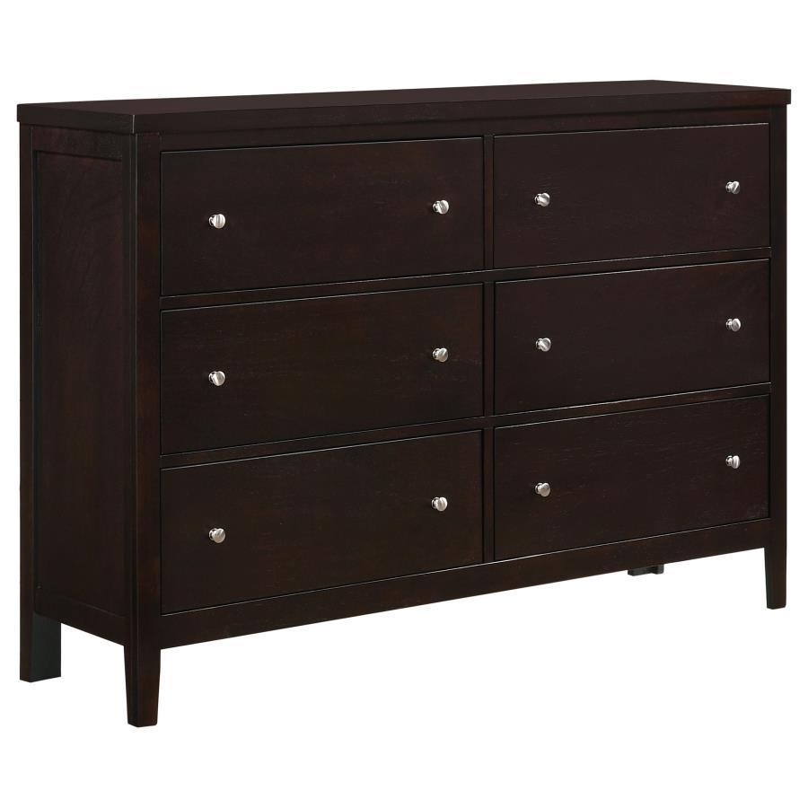 Carlton Bedroom Set with Upholstered Headboard Cappuccino Coaster Queen 5 Piece FredCo