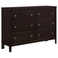 Carlton Bedroom Set with Upholstered Headboard Cappuccino Coaster Queen 5 Piece FredCo