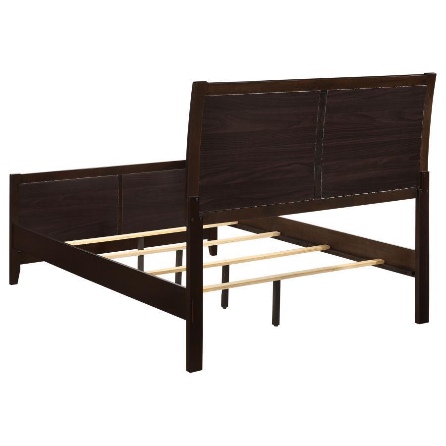 Carlton Bedroom Set with Upholstered Headboard Cappuccino Coaster Queen 5 Piece FredCo