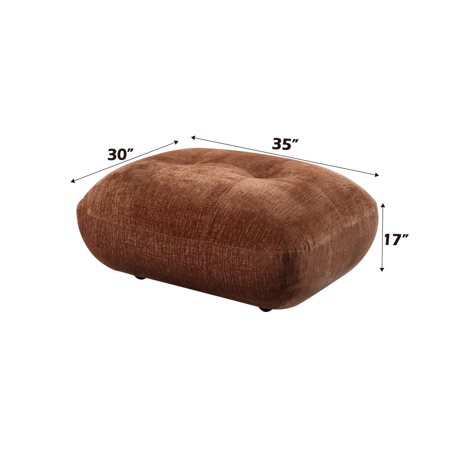 Carrick Beige Sandwich Mesh Fabric Ottoman FredCo