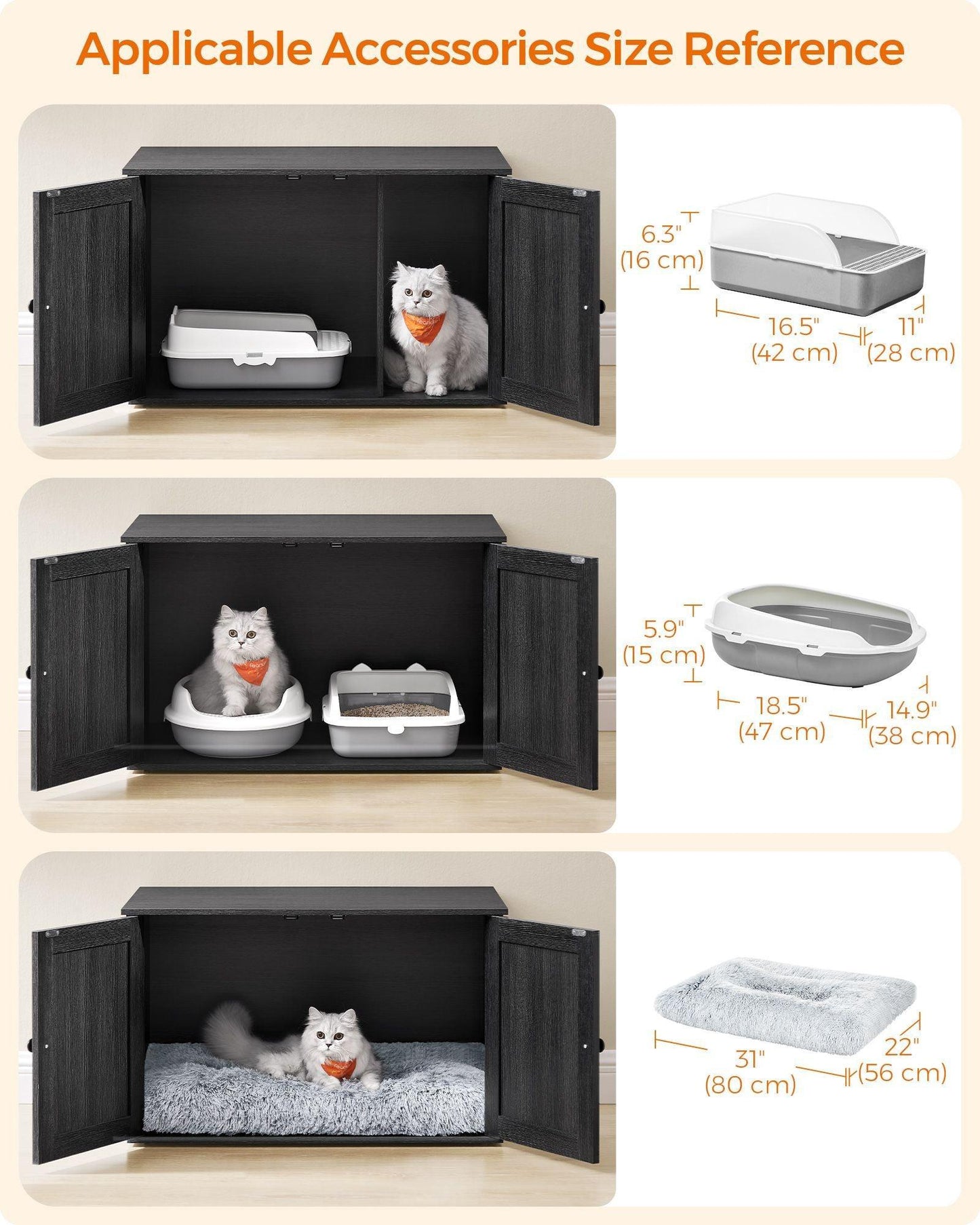 Cat Litter Box Enclosure with Removable Divider FredCo