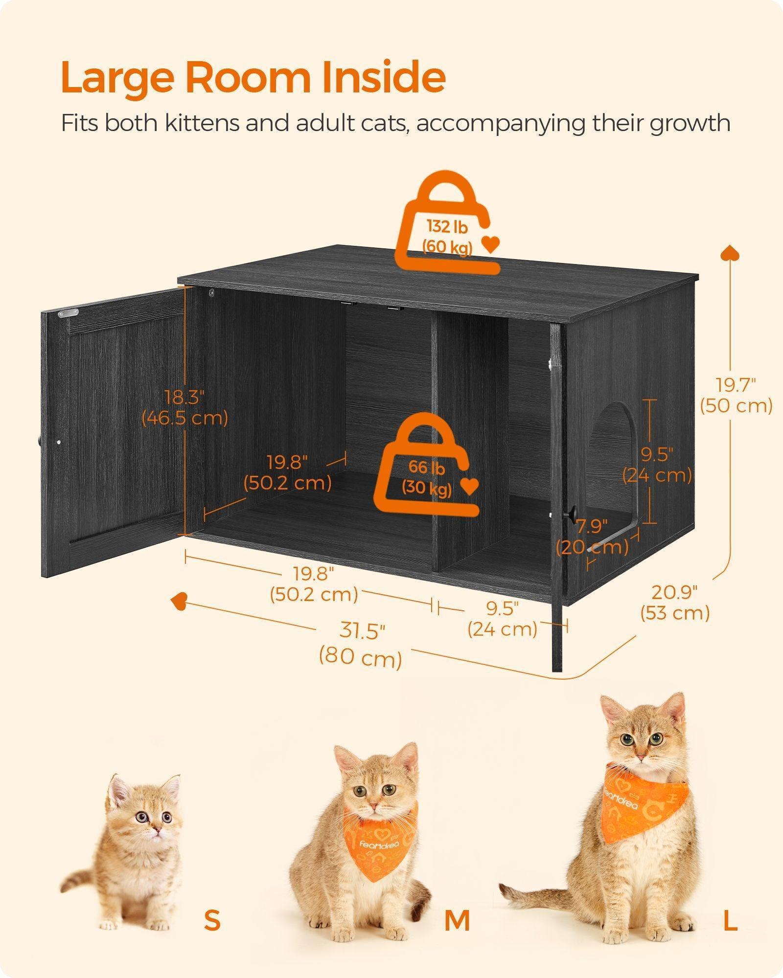 Cat Litter Box Enclosure with Removable Divider FredCo