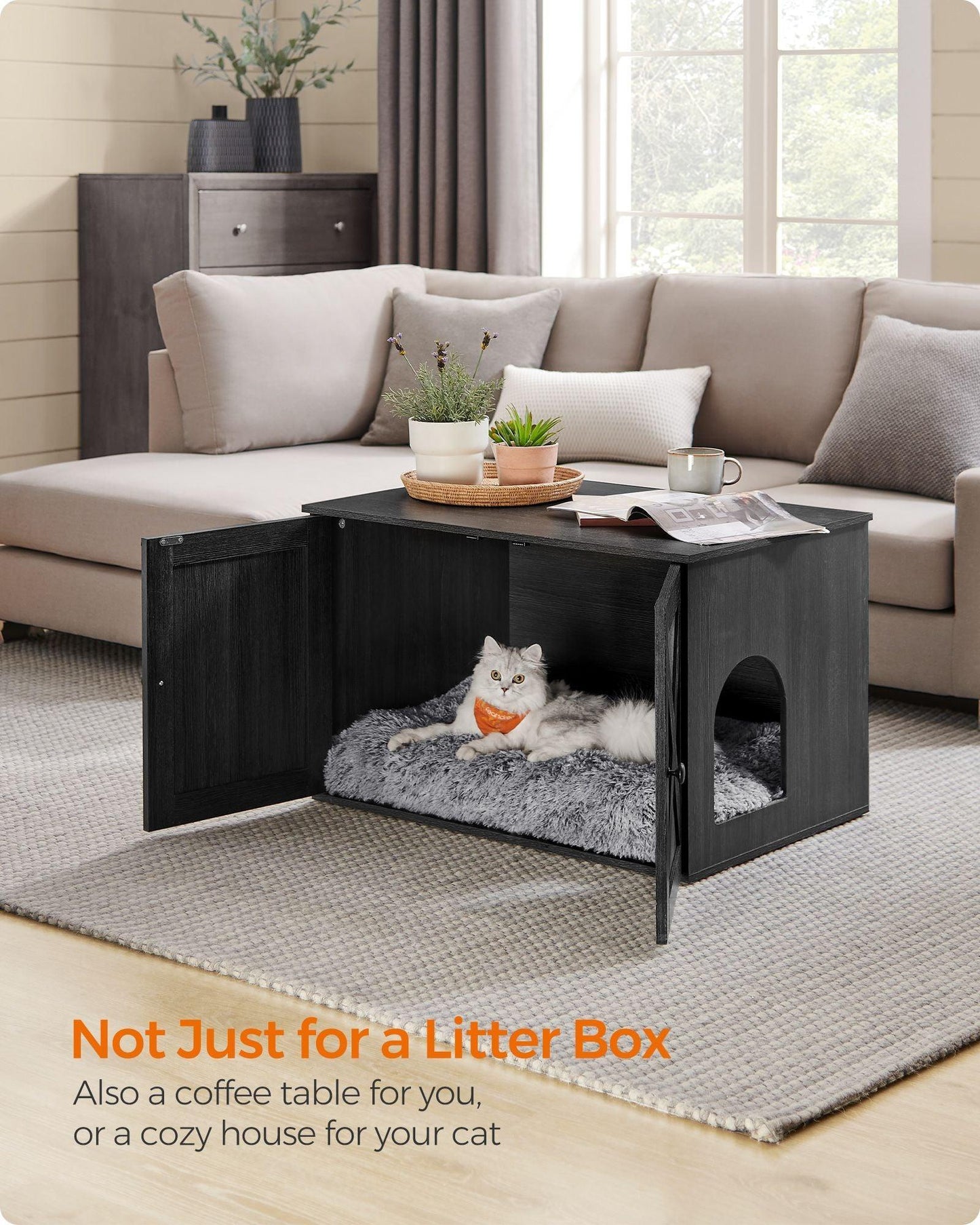Cat Litter Box Enclosure with Removable Divider FredCo