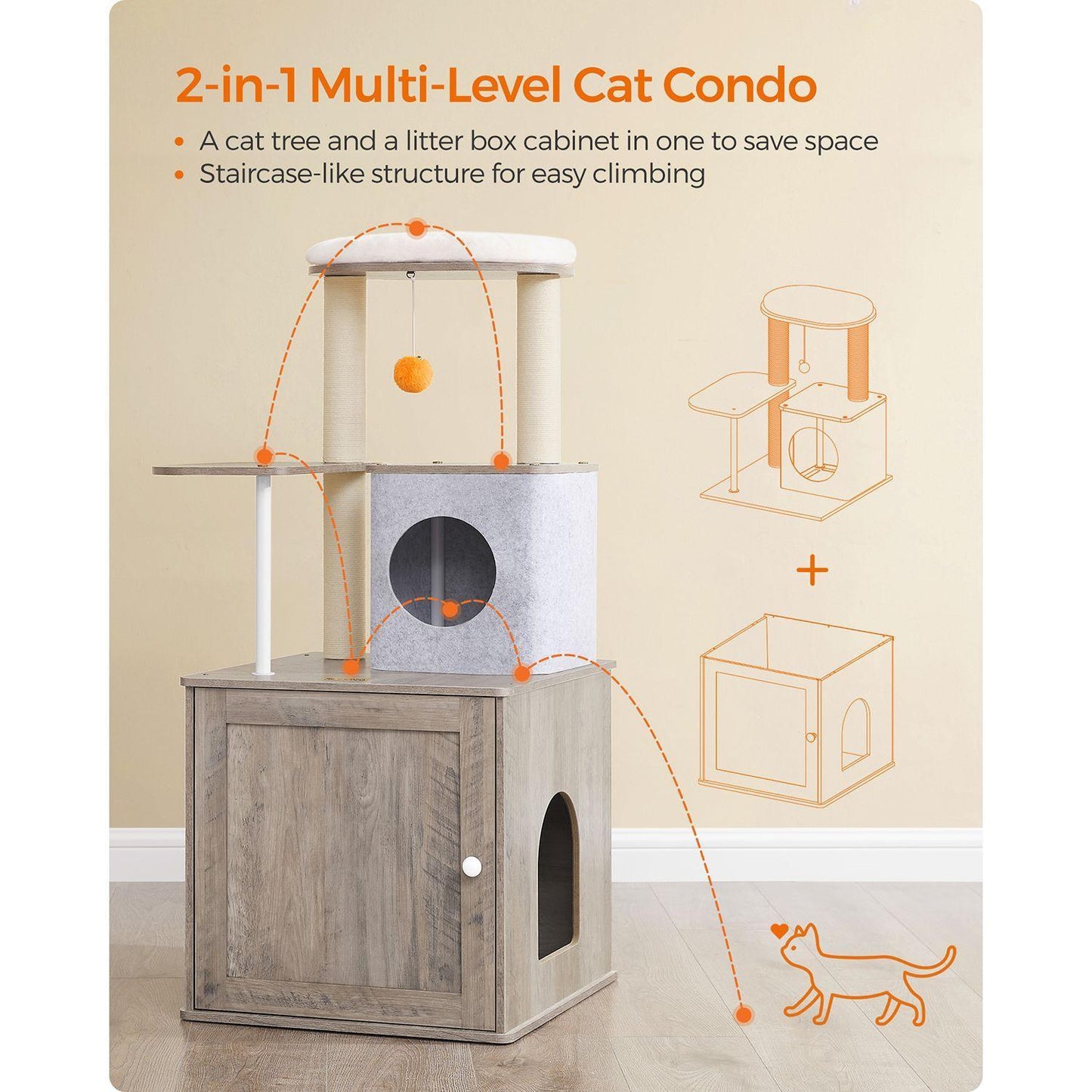 Cat Tree with Litter Box Enclosure FredCo