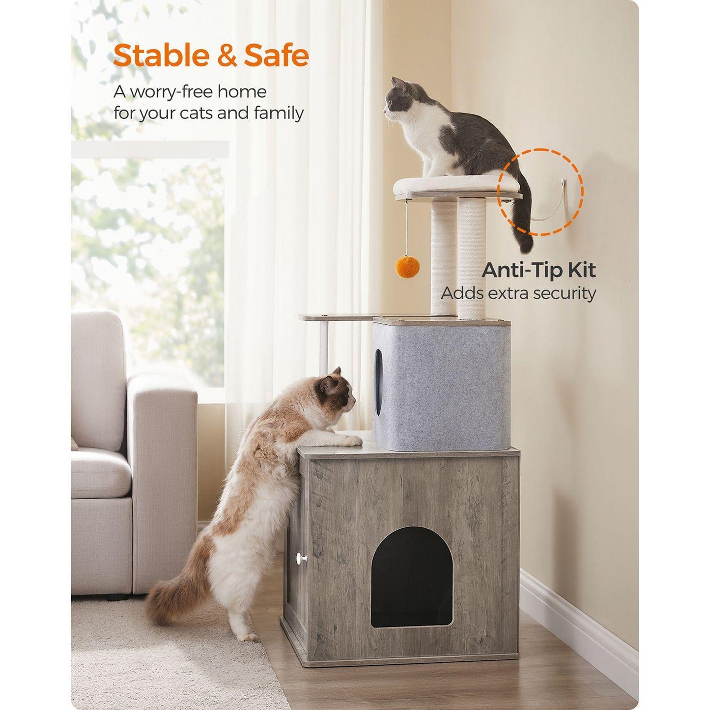 Cat Tree with Litter Box Enclosure FredCo