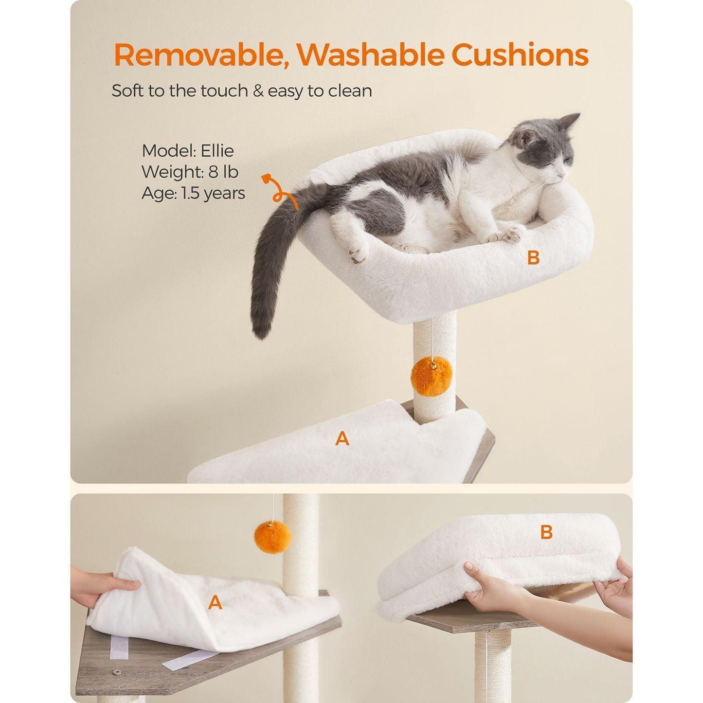 Cat Tree with Litter Box Enclosure Greige FredCo