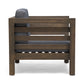Outdoor Club Chair, Acacia Wood Patio Chair with Fabric Cushion for Backyard, Poolside, Garden or Porch, Grey FredCo