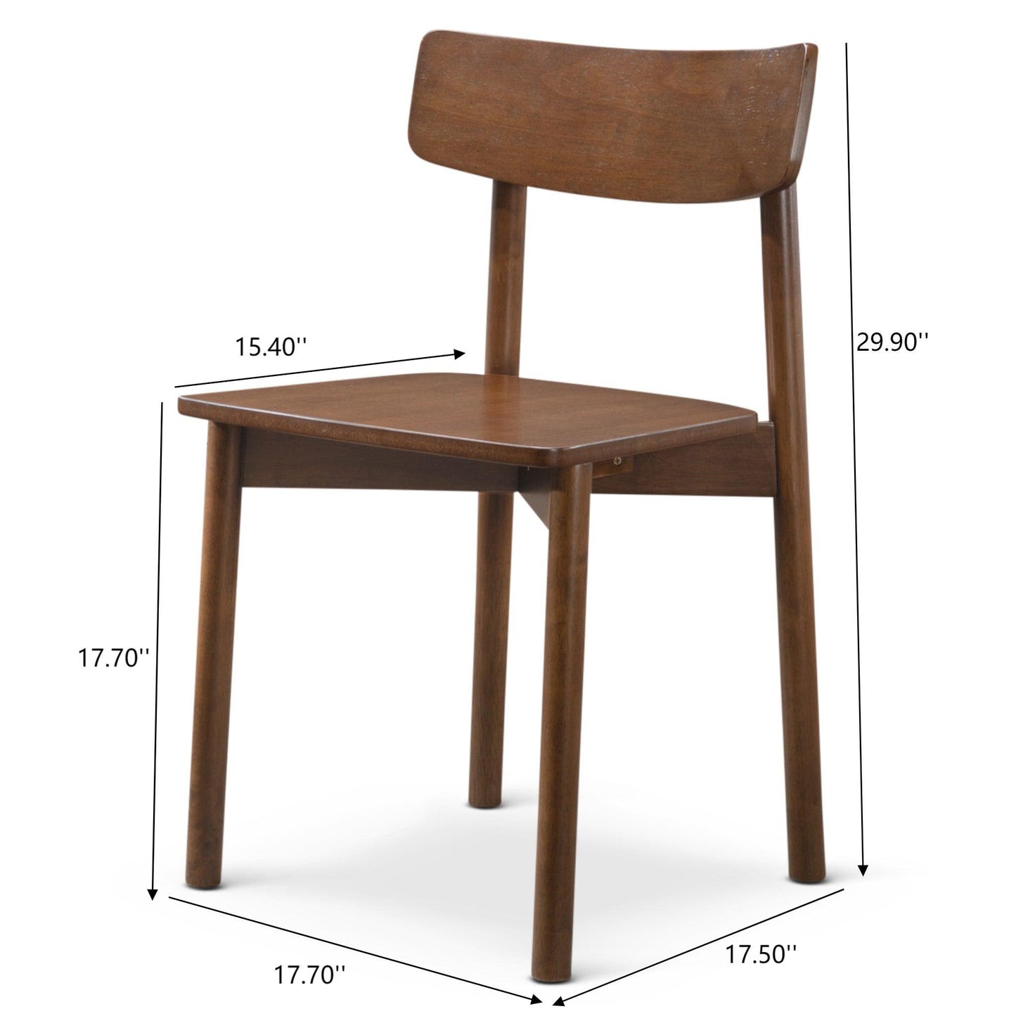 Mid-century modern wooden dining chair with measurements from FredCo International