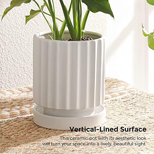 Ceramic Plant Pot Ribbed FredCo