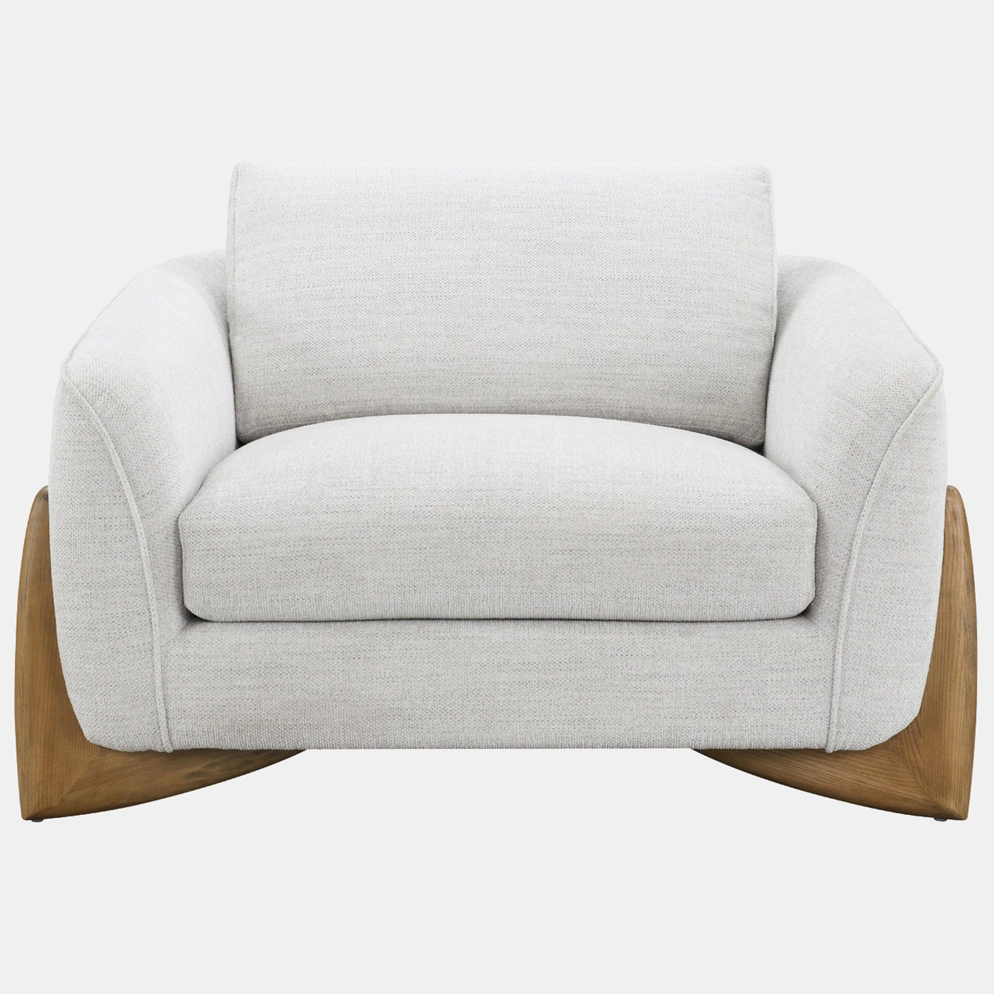 Chair W/ Wood Accent, Beige 18095-01 Sagebrook Upholstered Armchair FredCo