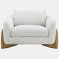 Chair W/ Wood Accent, Beige 18095-01 Sagebrook Upholstered Armchair FredCo