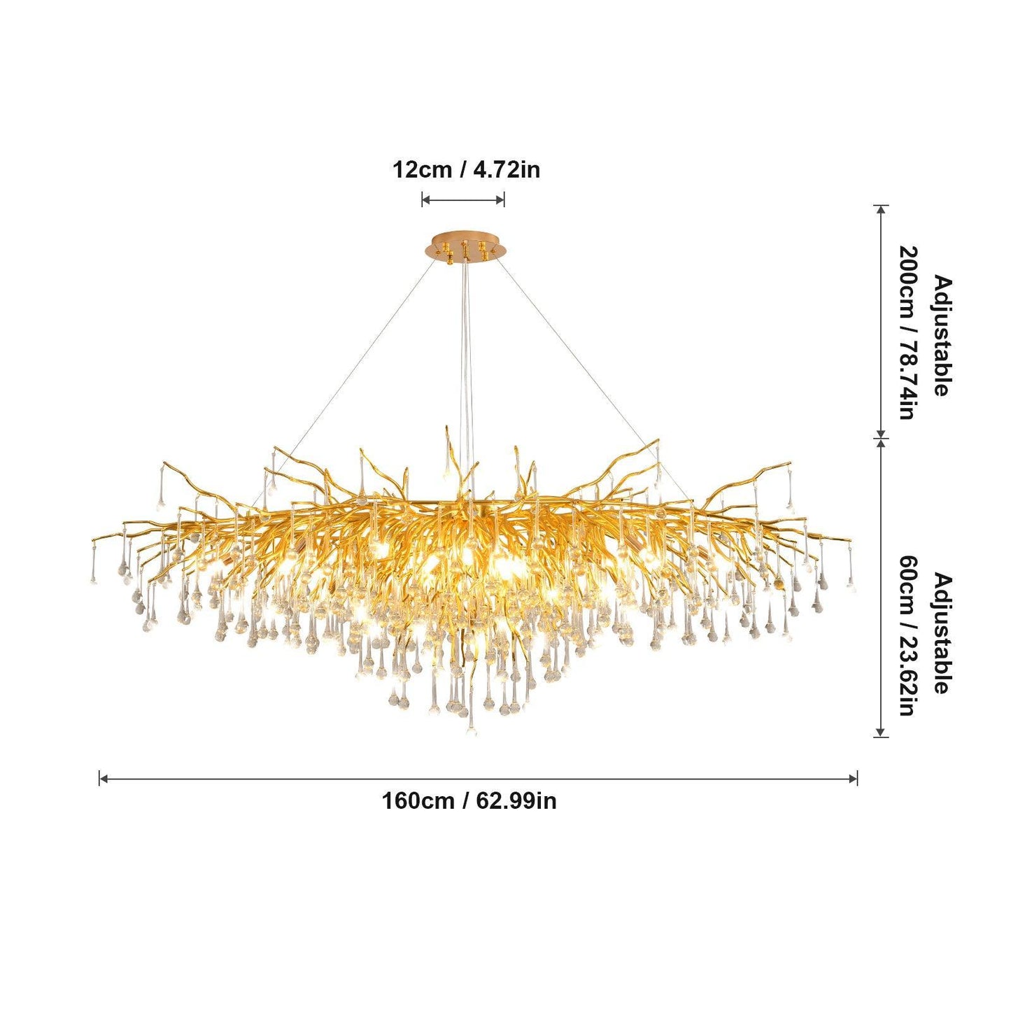 Chandelier Ceiling Light, Water Droplets Crystal Lamp G9 Crystal Droplet FredCo