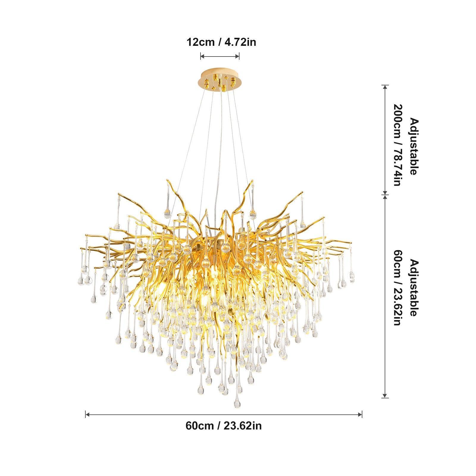 Chandelier Ceiling Light, Water Droplets Crystal Lamp G9 Crystal Droplet FredCo