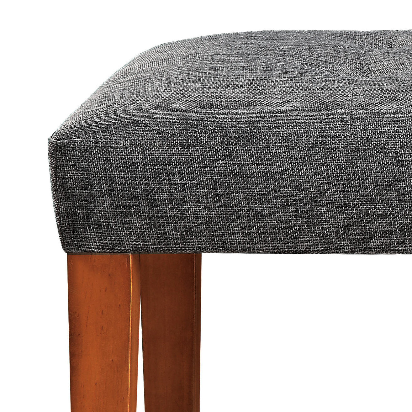 Charla Gray Fabric & Oak Finish Bench FredCo