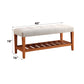 Charla Light Gray Fabric & Oak Finish Bench FredCo
