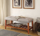 Charla Light Gray Fabric & Oak Finish Bench FredCo