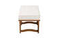 Chenoa Japandi Cream Boucle Fabric and Walnut Brown Finished Wood Bench FredCo