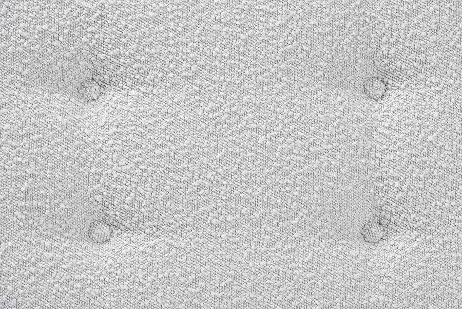 Chenoa Japandi Light Grey Boucle Fabric and Walnut Brown Finished Wood Bench FredCo