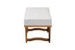 Chenoa Japandi Light Grey Boucle Fabric and Walnut Brown Finished Wood Bench FredCo