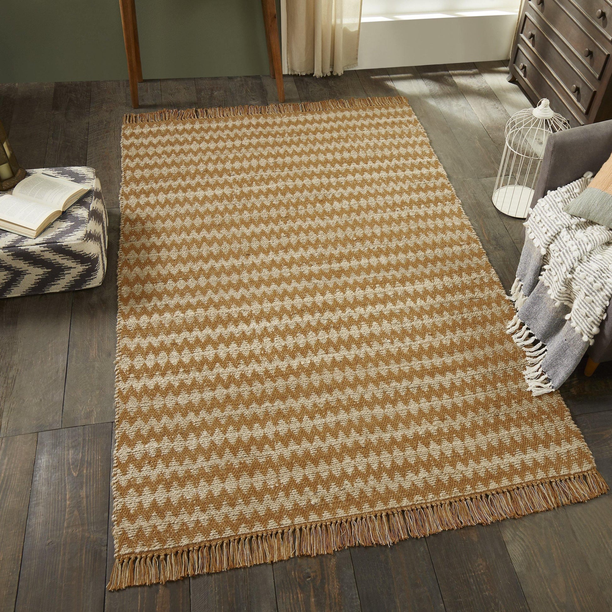 Chevron Eco-Friendly Hand Woven Jute Rug FredCo