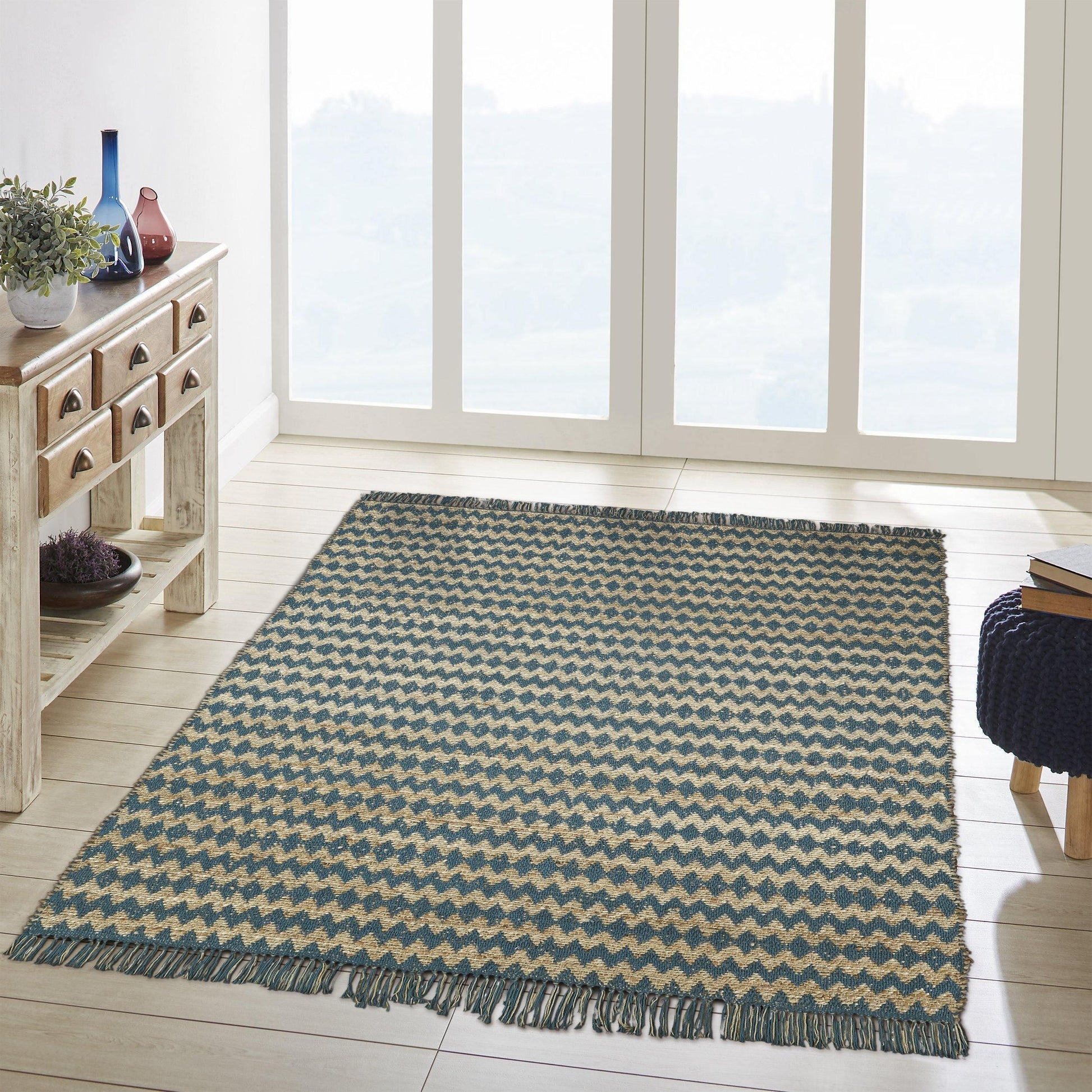 Chevron Eco-Friendly Hand Woven Jute Rug FredCo