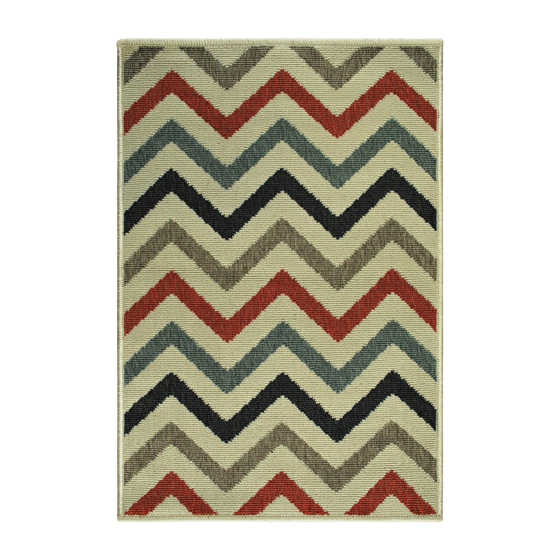 Chevron Indoor/Outdoor Modern Geometric Weather-Resistant Rug FredCo