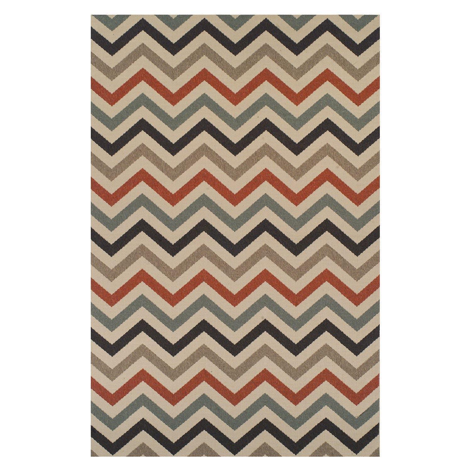 Chevron Indoor/Outdoor Modern Geometric Weather-Resistant Rug FredCo