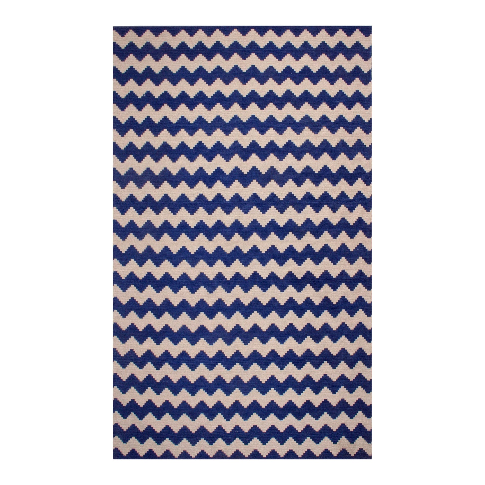 Chevron Zig-Zag Wavy 100% Cotton Printed Rug FredCo