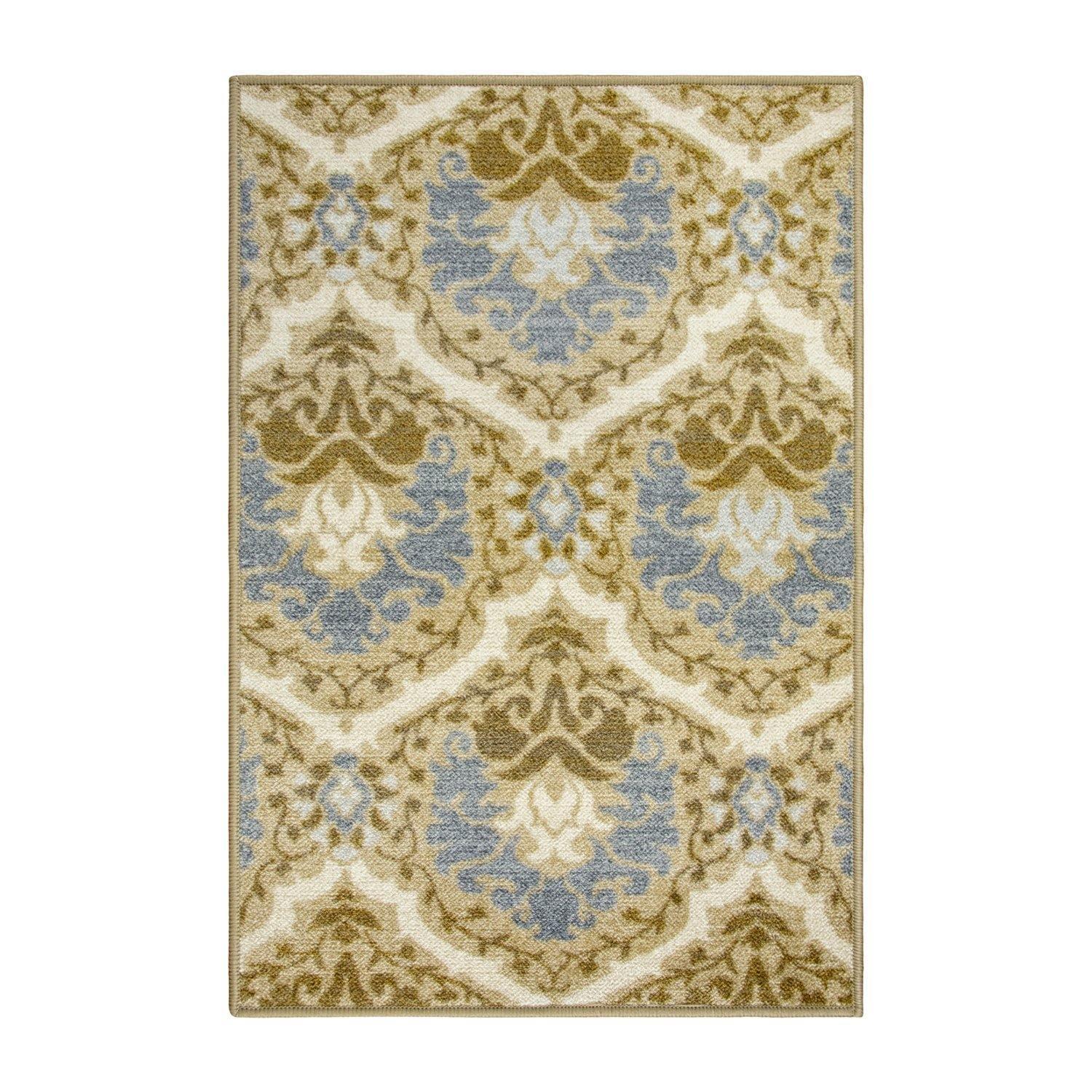Chloe Non-Slip Nylon Foldable Modern Floral Damask Rug FredCo
