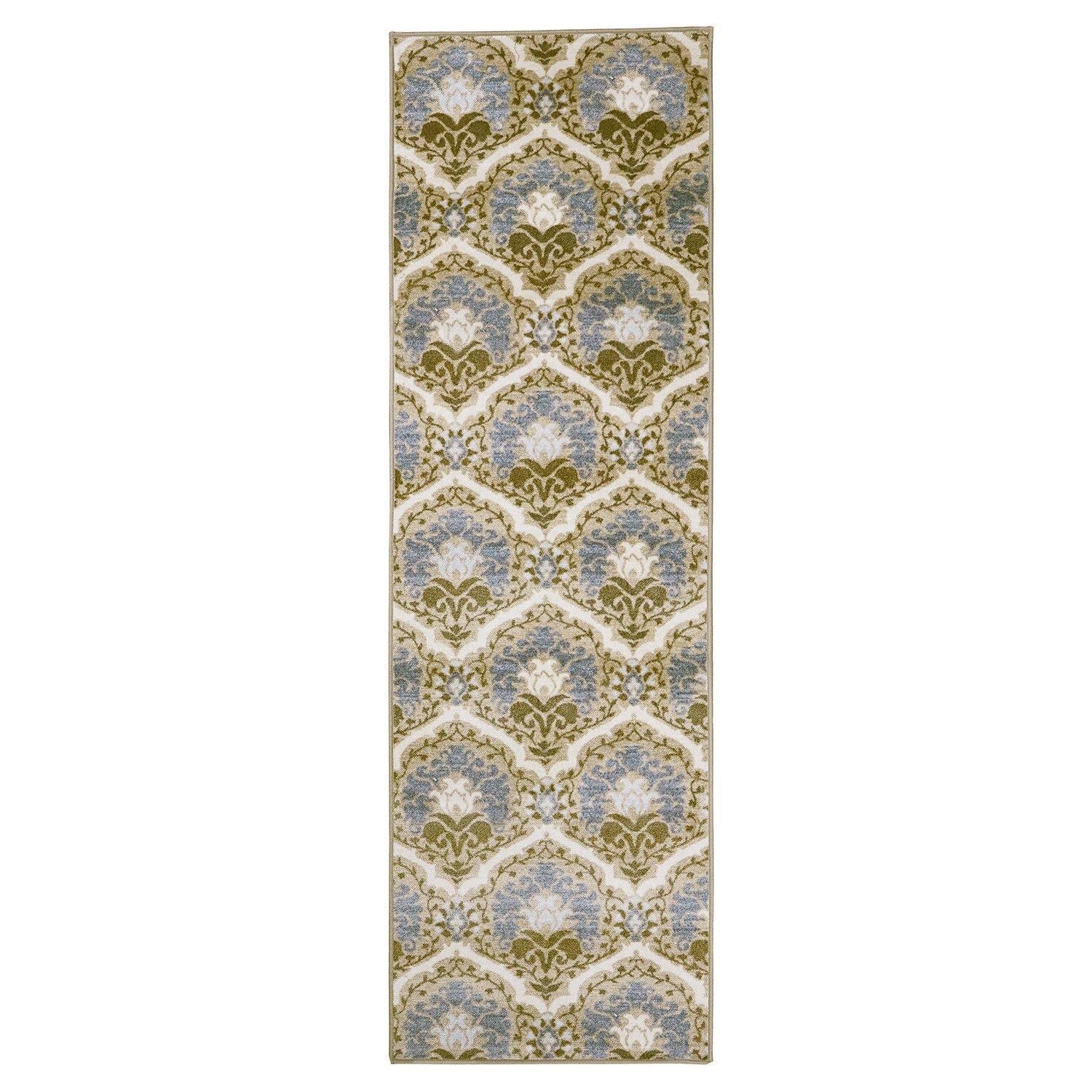 Chloe Non-Slip Nylon Foldable Modern Floral Damask Rug FredCo