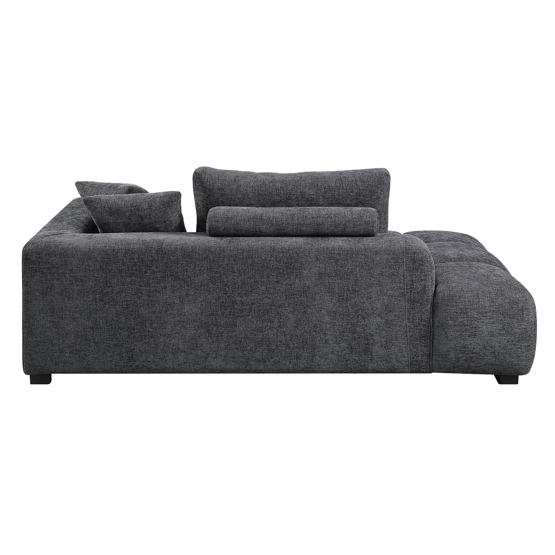 Chosen Gray Chenille Sectional Sofa with Toss Pillows with 2 Chaises FredCo