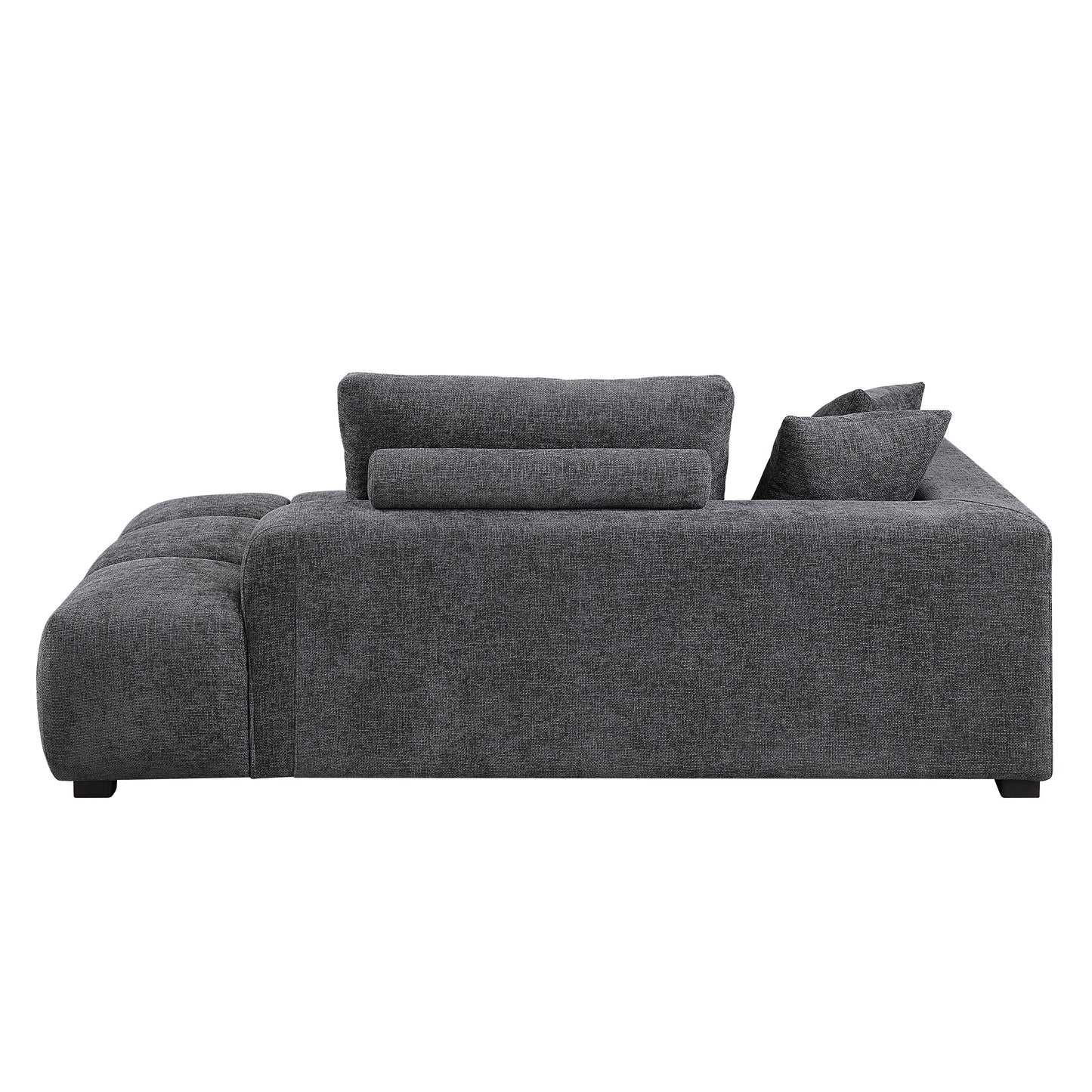 Chosen Gray Chenille Sectional Sofa with Toss Pillows with 2 Chaises FredCo