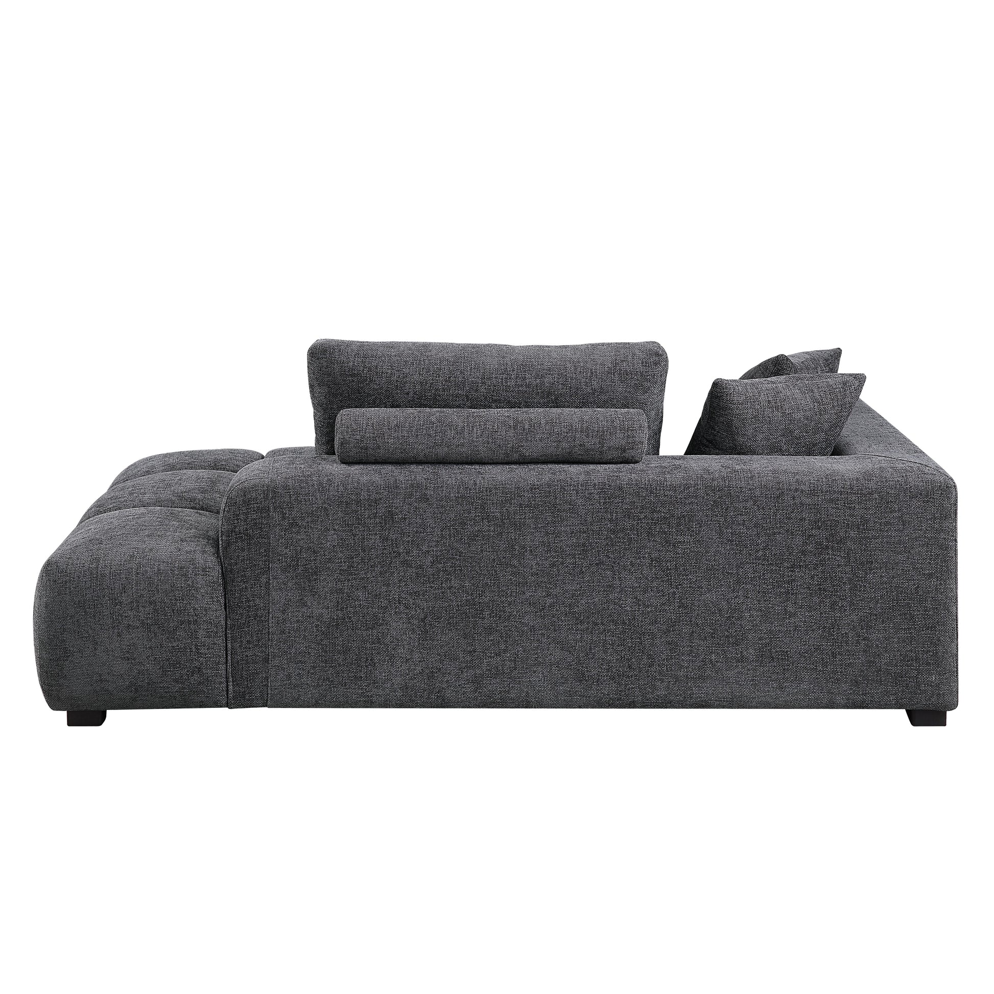 Chosen Gray Chenille Sectional Sofa with Toss Pillows with 2 Chaises FredCo