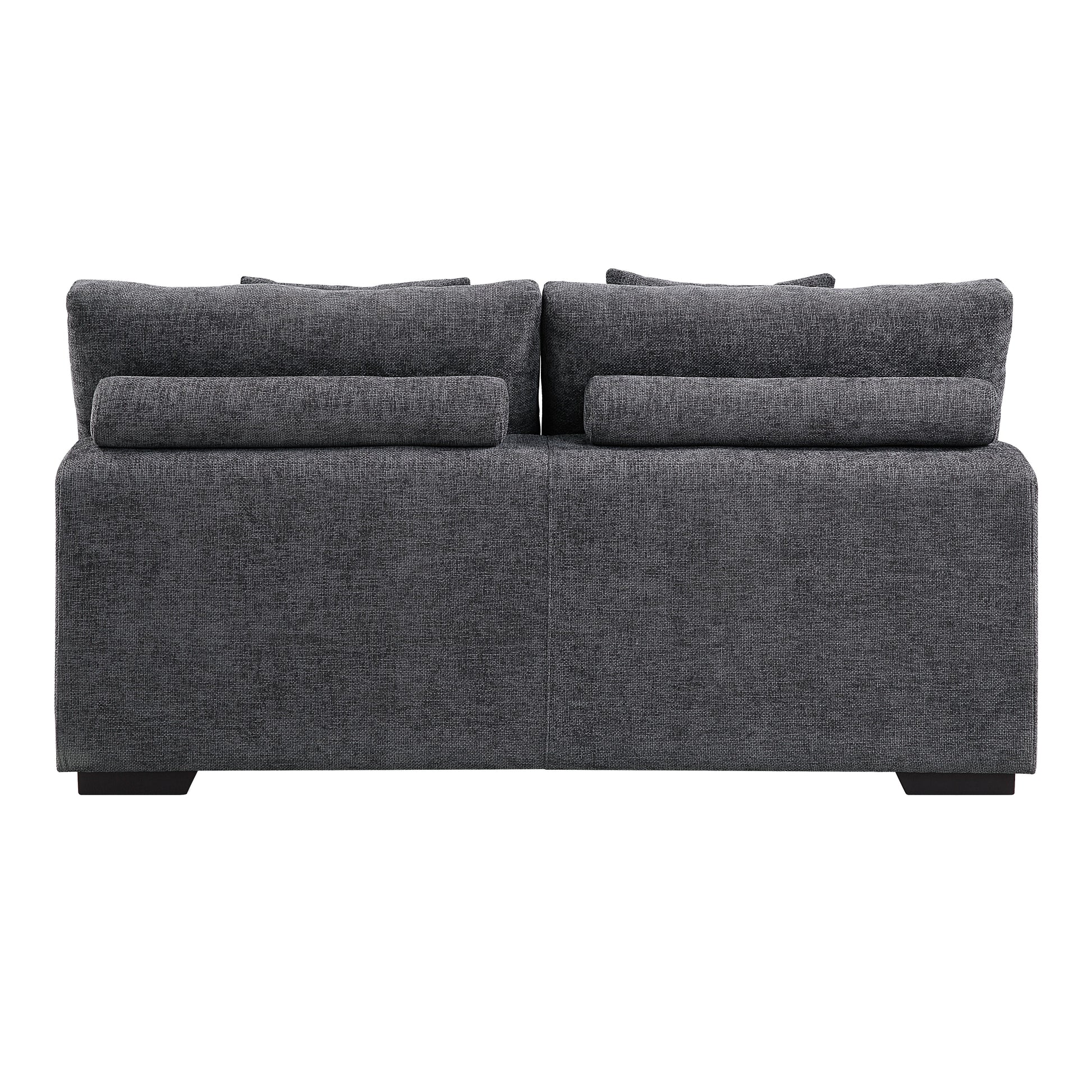 Chosen Gray Chenille Sectional Sofa with Toss Pillows with 2 Chaises FredCo