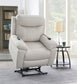 Chriki Beige Polished Microfiber Power Motion Recliner with Lift, Heating & Massage Chair FredCo