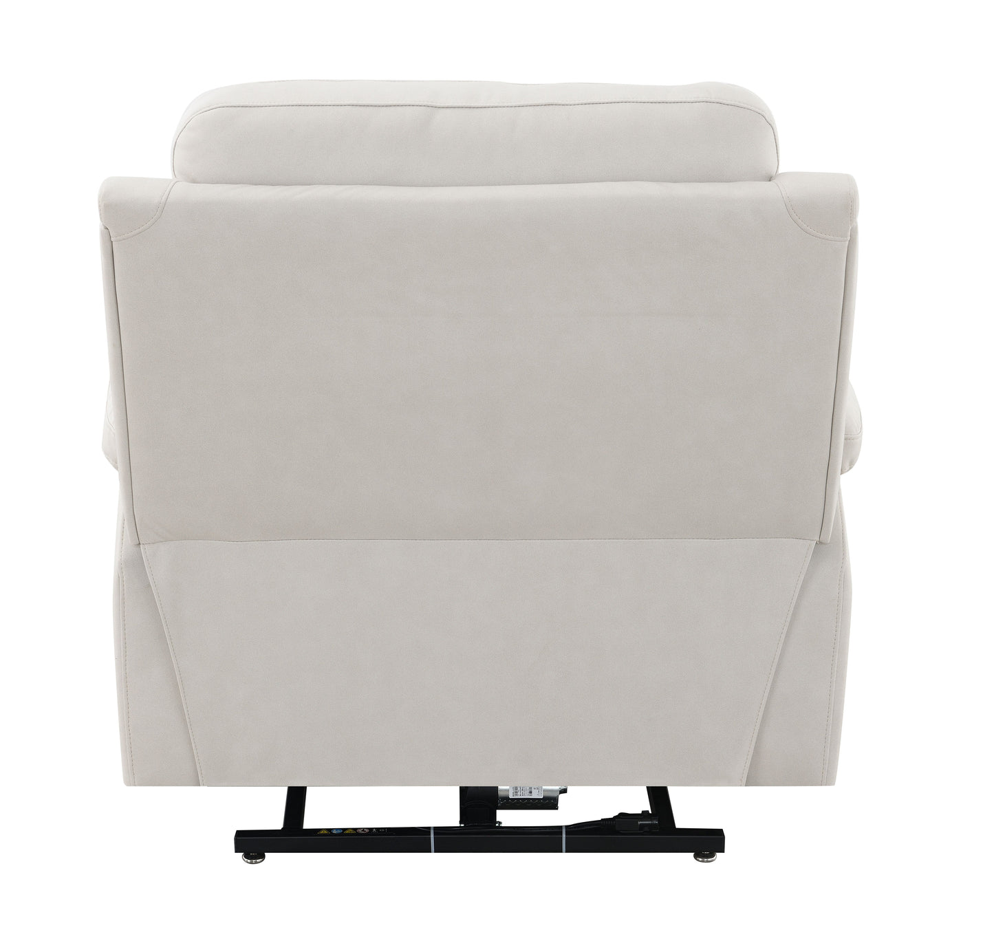 Chriki Beige Polished Microfiber Power Motion Recliner with Lift, Heating & Massage Chair FredCo