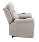 Chriki Light Gray Polished Microfiber Power Motion Recliner with Lift, Heating & Massage Chair FredCo